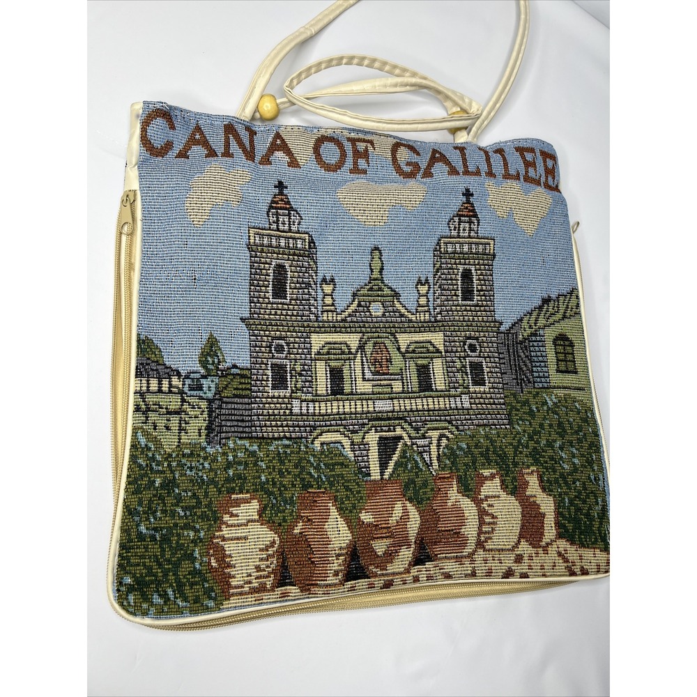 Cana Of‎ Galilee Handbag Tote Shoulder Purse Handmade Zipper Bag Medium Vintage - Picture 6 of 10